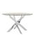 Allure Glass 4 Seater Round Dining Table with Chrome Intersected legs - 130cm