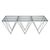 Allure Glass Coffee Table with Silver Spike Triangle Base