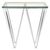 Allure Glass Square End Table with Chrome Triangular Base