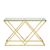 Allure Clear Glass Console Table Gold Inverted Prism Base