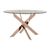 Allure Glass and Rose Gold Intersected 4 Seater Round Dining Table