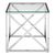 Allure Clear Glass Square End Table with Silver Cross Base