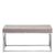 Allure Mink Fabric Tufted Hall Bench with Chrome Base