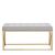 Allure Mink Velvet Fabric Hall Bench with Gold Base