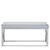 Allure Powder Blue Fabric Hall Bench with Chrome Base