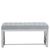 Allure Powder Blue Velvet Fabric Hall Bench with Chrome Base