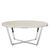 Allure White Marble Effect Round Coffee Table with Chrome Base
