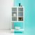 Acier White Metal 2 Door Display Cabinet with Glass Doors