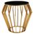 Ackley Black Glass and Gold Round Side Table 