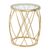 Ackley Clear Glass and Gold Round Side Table 