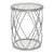 Ackley Clear Glass and Silver Round Side Table 