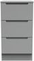 Milan Grey 3 Drawer Bedside Cabinet