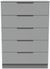 Milan Grey 5 Drawer Chest
