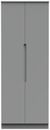 Milan Grey 2 Door Plain Tall Wardrobe