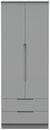 Milan Grey 2 Door 2 Drawer Double Wardrobe