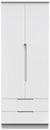 Milan White Gloss 2 Door 2 Drawer Double Wardrobe