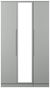 Milan Grey 3 Door Tall Triple Wardrobe - 1 Mirror