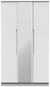 Milan White Gloss 3 Door Tall Triple Wardrobe - 1 Mirror