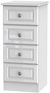 Pembroke White Gloss 4 Drawer Narrow Chest