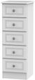 Pembroke White 5 Drawer Narrow Chest