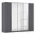 Rauch Alba 226cm 5 Door Mirror Wardrobe - Metallic Grey