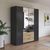 Rauch Davoa 181cm 4 Door Combi Wardrobe - Metallic Dark Grey and Artisan Oak