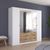 Rauch Davoa 226cm 5 Door Combi Wardrobe - Alpine White and Artisan Oak