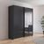 Rauch Elara 181cm 2 Door Combi Sliding Wardrobe - Metallic Dark Grey and Basalt Glass