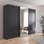 Rauch Elara 271cm 3 Door Combi Sliding Wardrobe - Metallic Dark Grey