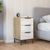 Rauch Flipp 3 Drawer Bedside Cabinet with Metal Base - Artisan Oak and White Glass