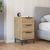 Rauch Flipp 3 Drawer Bedside Cabinet with Metal Base - Artisan Oak