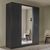 Rauch Modi 181cm 4 Door Wardrobe with Mirror - Metallic Dark Grey