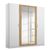 Rauch Miro 181cm 4 Door Wardrobe with Mirror - Alpine White and Artisan Oak