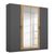 Rauch Miro 181cm 4 Door Wardrobe with Mirror - Metallic Dark Grey and Artisan Oak