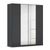 Rauch Wingview Lite 181cm 4 Door Wardrobe with Mirror - Metallic Dark Grey