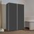 Rauch Slide 131cm 2 Door Sliding Wardrobe - Metallic Dark Grey