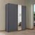 Rauch Slide 131cm 2 Door Sliding Wardrobe with Mirror - Metallic Dark Grey