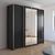 Rauch Altera 226cm 4 Door Sliding Wardrobe with Mirror - Metallic Dark Grey