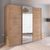 Rauch Evelyn 242cm 3 Door Sliding Wardrobe with Mirror - Sonoma Oak