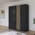 Rauch Lamella 181cm 4 Door Wardrobe - Metallic Dark Grey and Artisan Oak