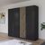 Rauch Lamella 226cm 4 Door Wardrobe - Metallic Dark Grey and Artisan Oak