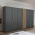 Rauch Lamella 271cm 6 Door Wardrobe - Metallic Dark Grey and Artisan Oak