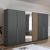 Rauch Lamella 271cm 6 Door Wardrobe with Mirror - Metallic Dark Grey and Artisan Oak