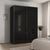 Rauch Contido 162cm 2 Door Sliding Wardrobe with Extras - Black Glass