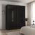 Rauch Contido 181cm 2 Door Sliding Wardrobe with Extras - Black Glass