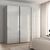 Rauch Contido 242cm 3 Door Sliding Wardrobe with Extras - Silk Grey Glass