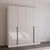 Rauch Quadra Spin 181cm 4 Door Wardrobe - Alpine White and Crystal White Glass
