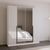 Rauch Quadra Spin 181cm 4 Door Wardrobe with Mirror - Alpine White and Crystal White Glass