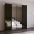 Rauch Quadra Spin 181cm 4 Door Wardrobe with Mirror - Metallic Dark Grey and Basalt Glass