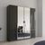 Rauch Quadra Spin 181cm 4 Door Wardrobe with Mirror - Metallic Dark Grey and Grey Effect